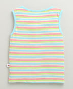 Bumzee Navy & Multi Striped T-Shirt, Pack of 2, Sleeveless, 100% Cotton