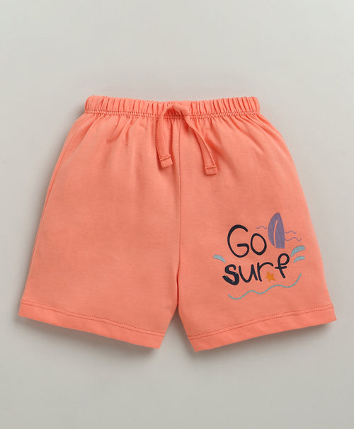 BUMZEE Coral & Sky Blue Boys Shorts Pack Of 2