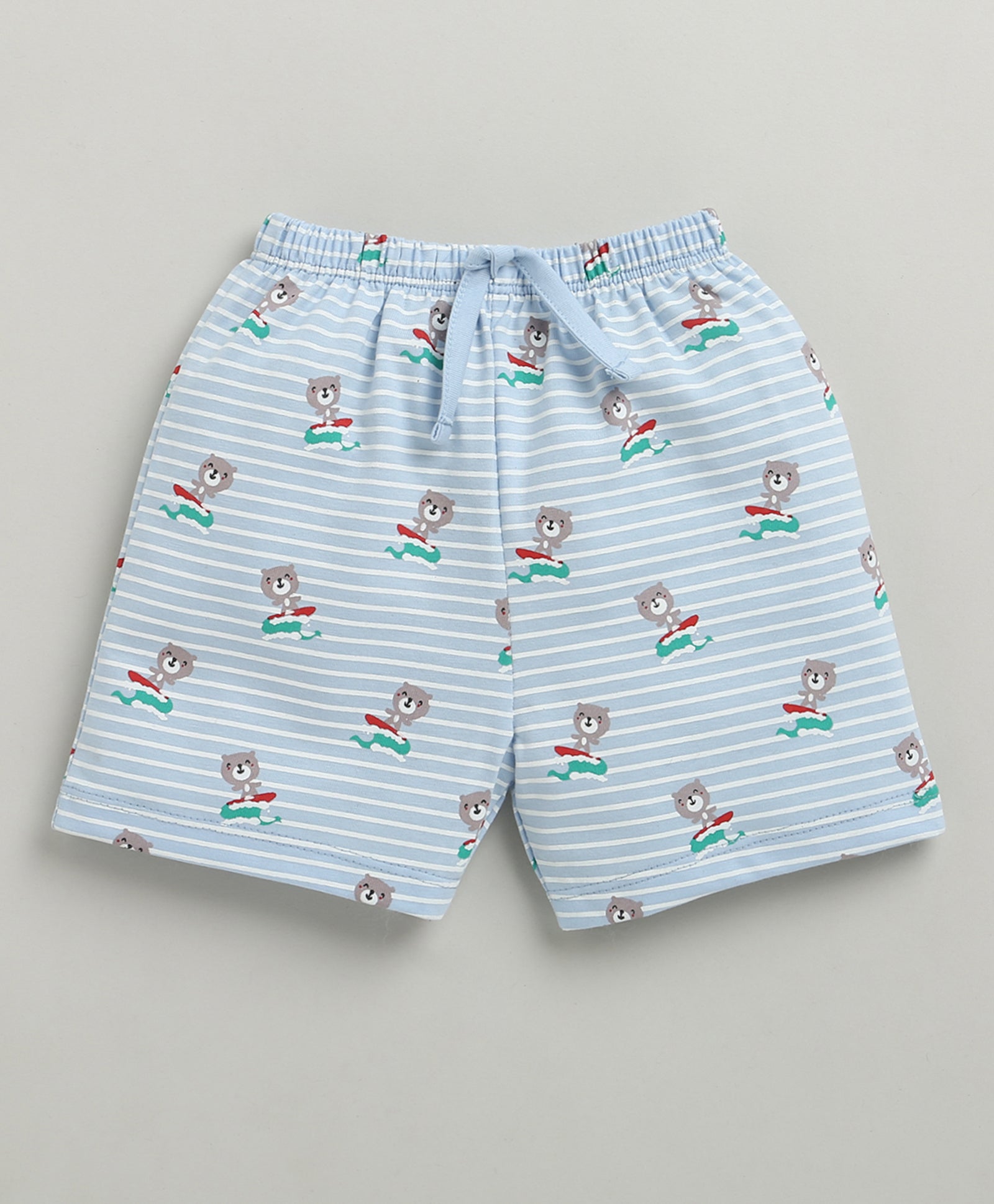 BUMZEE Coral & Sky Blue Boys Shorts Pack Of 2