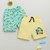 BUMZEE Mint Green & Yellow Boys Shorts Pack Of 2