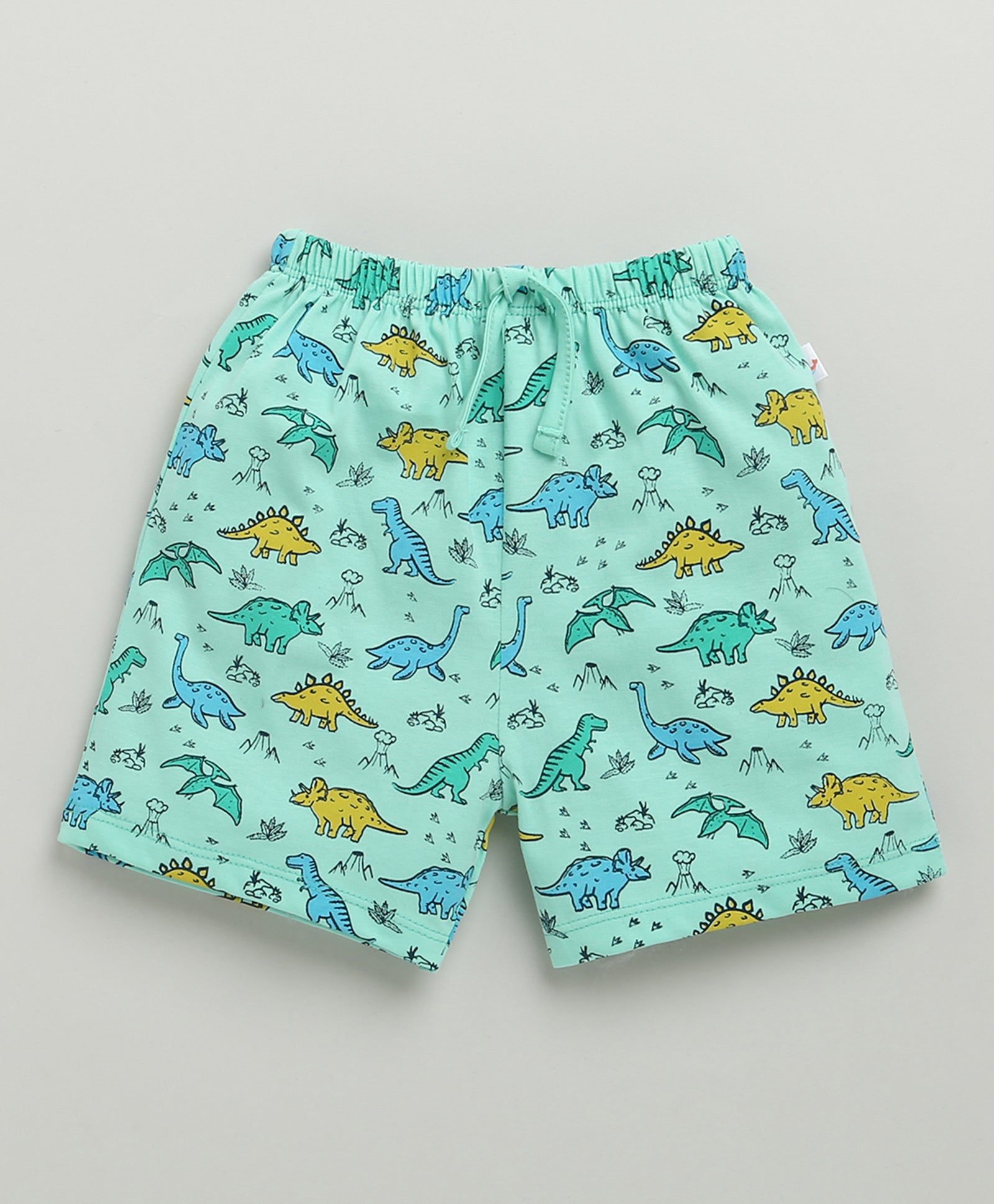 BUMZEE Mint Green & Yellow Boys Shorts Pack Of 2
