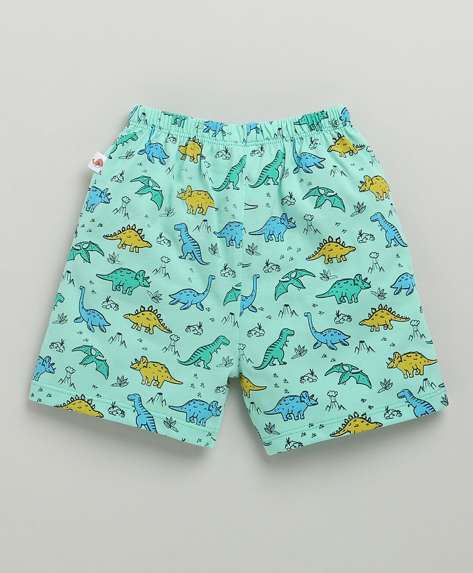 BUMZEE Mint Green & Yellow Boys Shorts Pack Of 2