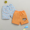 BUMZEE Orange & Sky Blue Boys Shorts Pack Of 2