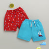 BUMZEE Blue & Red Boys Shorts Pack Of 2