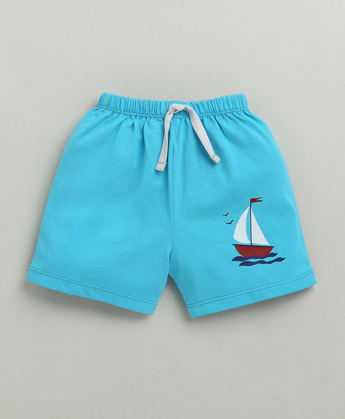 BUMZEE Blue & Red Boys Shorts Pack Of 2
