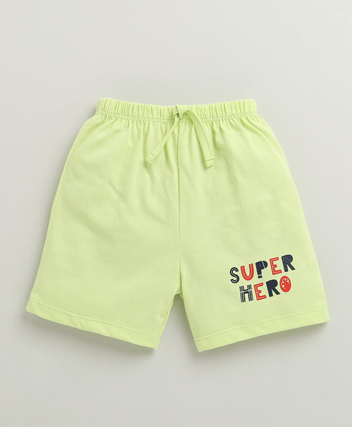 BUMZEE Green & Multi Boys Shorts Pack Of 2