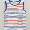BUMZEE White & Royal Blue Boys Sleeveless T-Shirt & Short Set