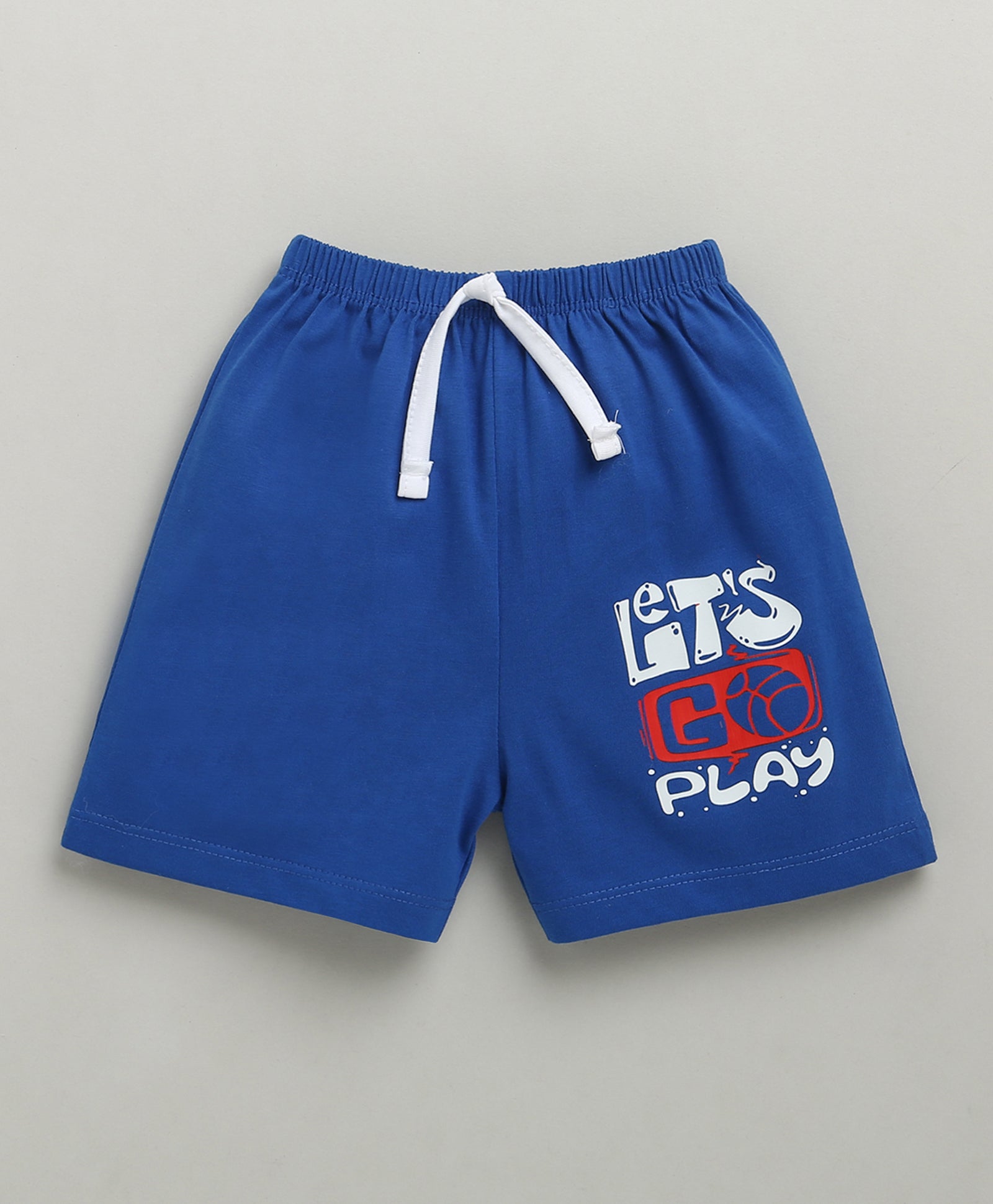BUMZEE White & Royal Blue Boys Sleeveless T-Shirt & Short Set