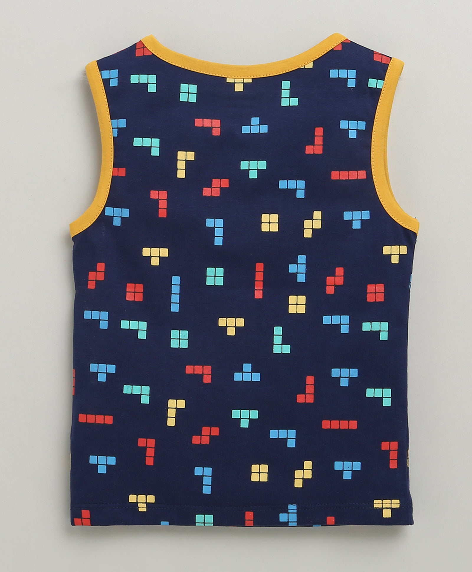 BUMZEE Navy & Yellow Boys Sleeveless T-Shirt & Short Set
