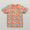 BUMZEE Blue & Orange Boys Half Sleeves Cotton T-Shirts Pack Of 2