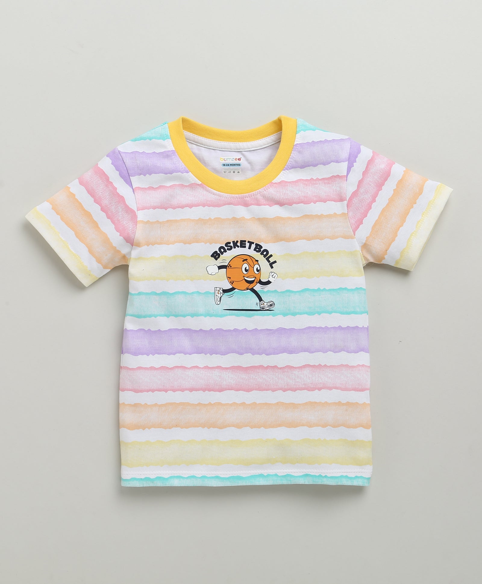 BUMZEE Indigo & Multi Boys Half Sleeves Cotton T-Shirts Pack Of 2