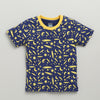 BUMZEE Indigo & Multi Boys Half Sleeves Cotton T-Shirts Pack Of 2