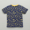 BUMZEE Indigo & Multi Boys Half Sleeves Cotton T-Shirts Pack Of 2