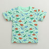 BUMZEE Coral & Mint Green Boys Half Sleeves Cotton T-Shirts Pack Of 2