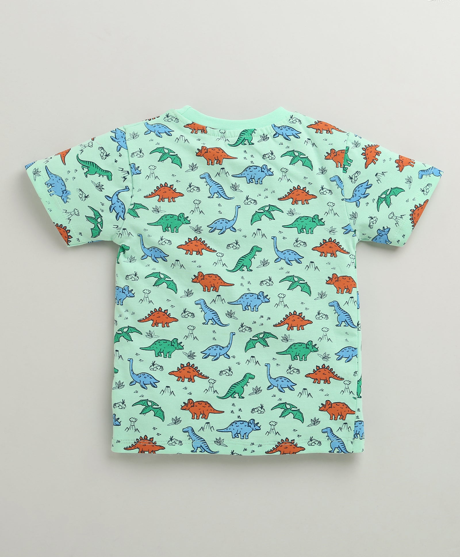 BUMZEE Coral & Mint Green Boys Half Sleeves Cotton T-Shirts Pack Of 2