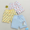 BUMZEE Sky Blue & Yellow Boys Shorts Pack Of 3