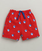 Bumzee Blue & Red Animal Print Shorts, Pack of 3, 100% Cotton