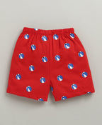 Bumzee Blue & Red Animal Print Shorts, Pack of 3, 100% Cotton