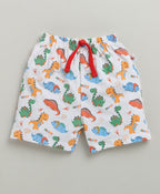 Bumzee Blue & Red Animal Print Shorts, Pack of 3, 100% Cotton