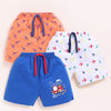 BUMZEE Royal Blue & Orange Boys Shorts Pack Of 3
