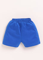 Bumzee Royal Blue & Orange Animal Print Shorts, Pack of 3, 100% Cotton