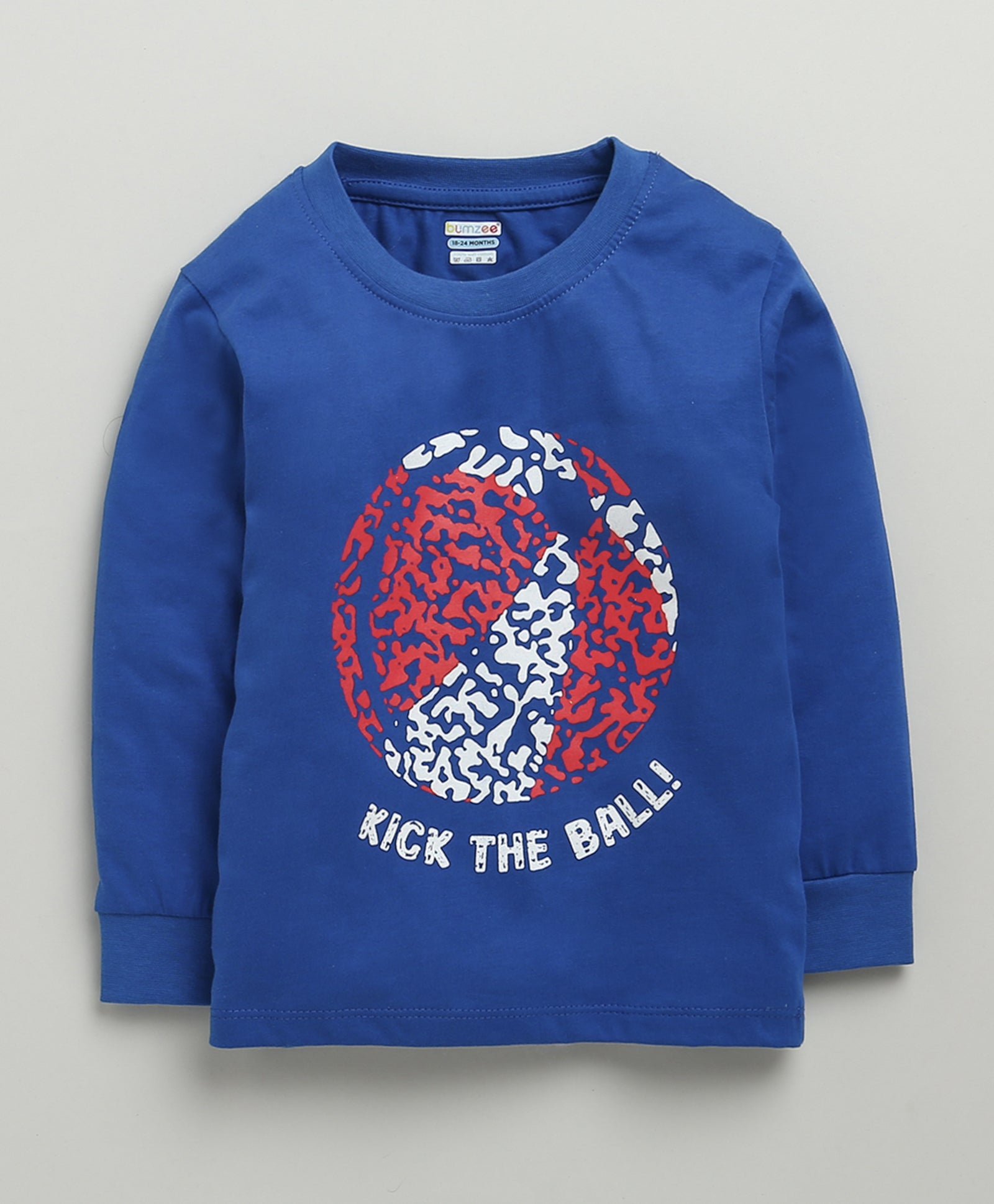 Boys 100% Cotton Graphic T-Shirt & Pyjama Set - Royal Blue & Red