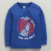 Boys 100% Cotton Graphic T-Shirt & Pyjama Set - Royal Blue & Red