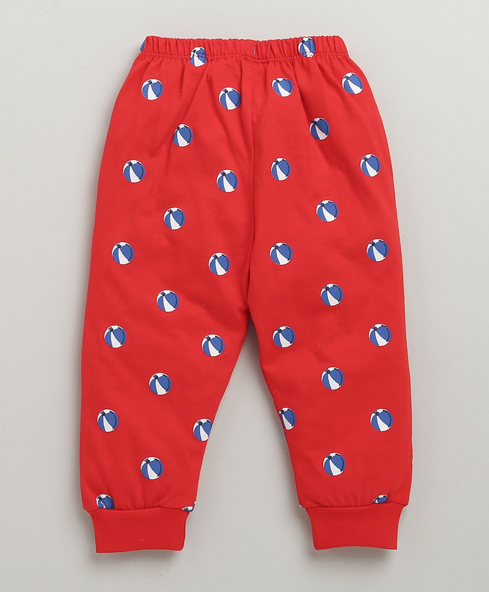 Boys 100% Cotton Graphic T-Shirt & Pyjama Set - Royal Blue & Red