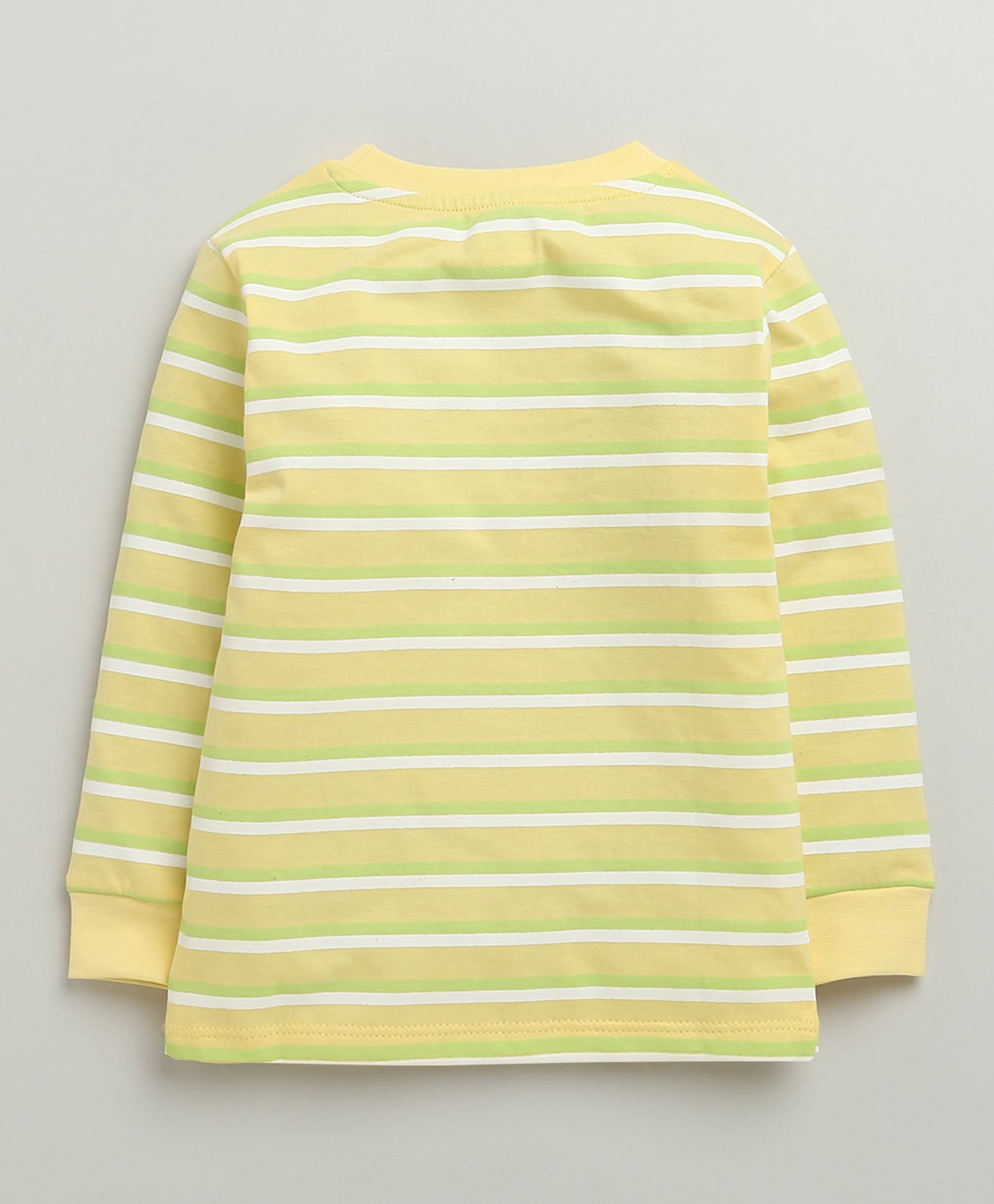 Boys 100% Cotton Stripes T-Shirt & Pyjama Set - Yellow & Lime Green
