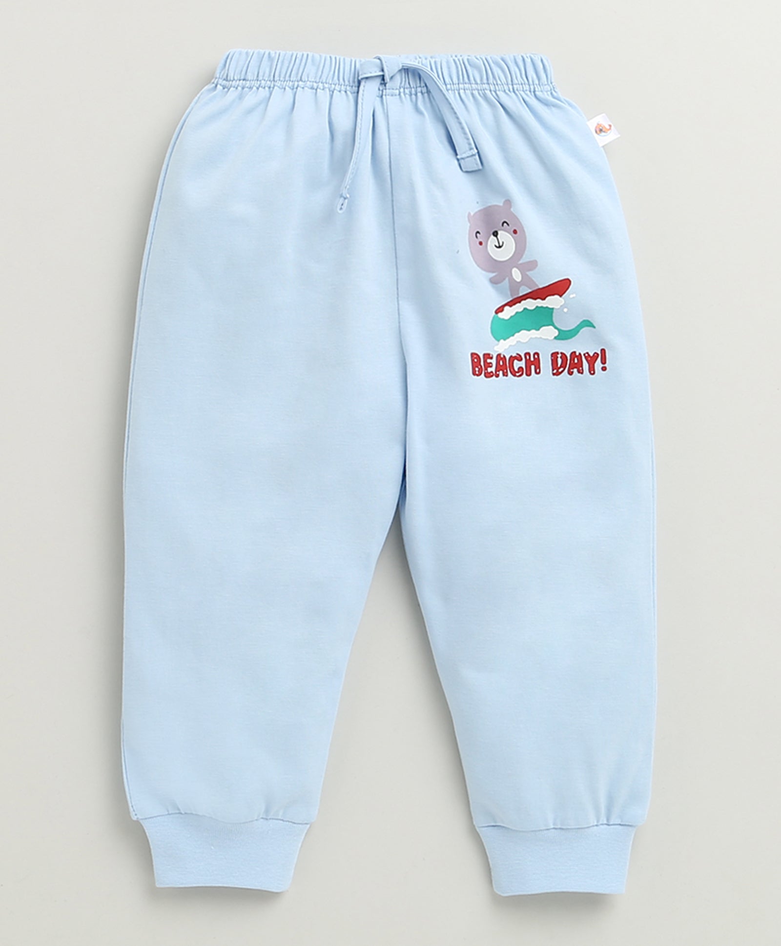 Boys 100% Cotton Animal T-Shirt & Pyjama Set - Sky Blue