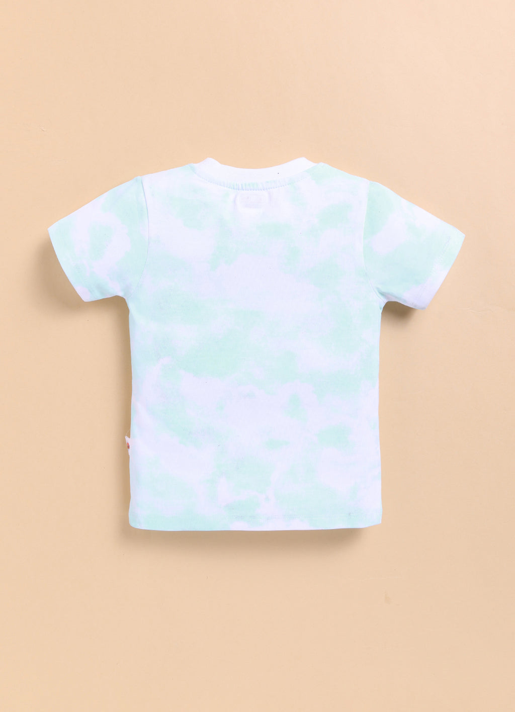 Bumzee Aqua Blue Tie & Dye T-Shirt & Short Set, Half Sleeves, 100% Cotton (Style Peb11241)