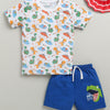 BUMZEE White & Royal Blue Boys Half Sleeves T-Shirt & Short Set