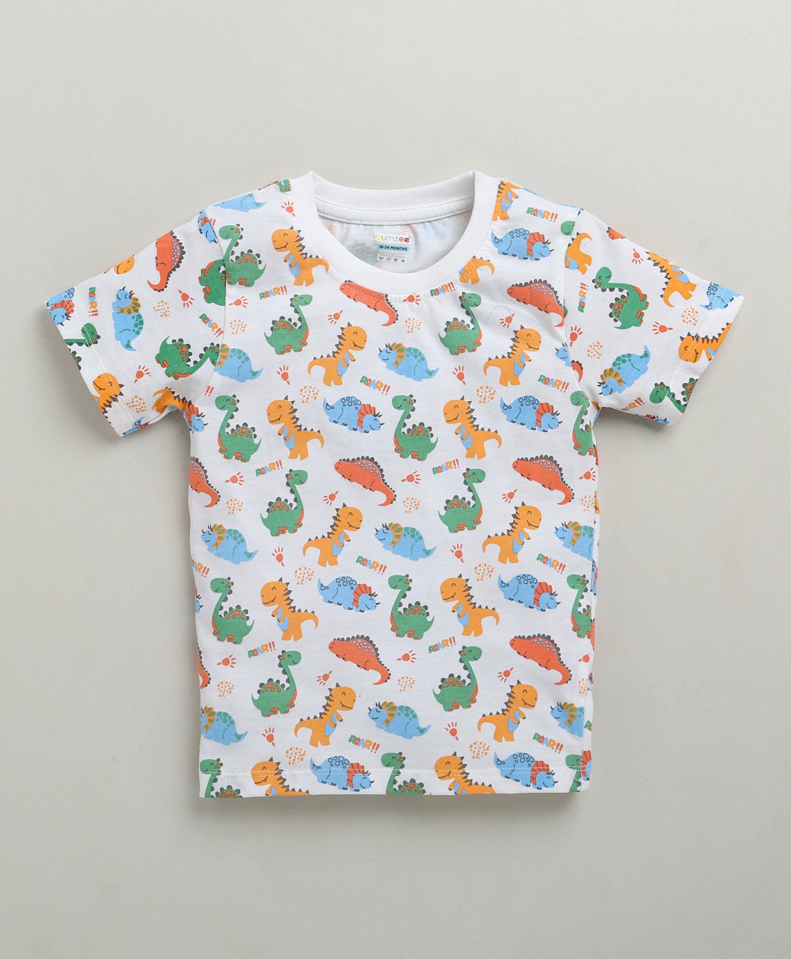 BUMZEE White & Royal Blue Boys Half Sleeves T-Shirt & Short Set