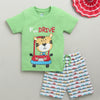 BUMZEE Green & White Boys Half Sleeves T-Shirt & Short Set
