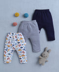 Bumzee Navy & White Animal Print Diaper Pants, Pack of 3, 100% Cotton
