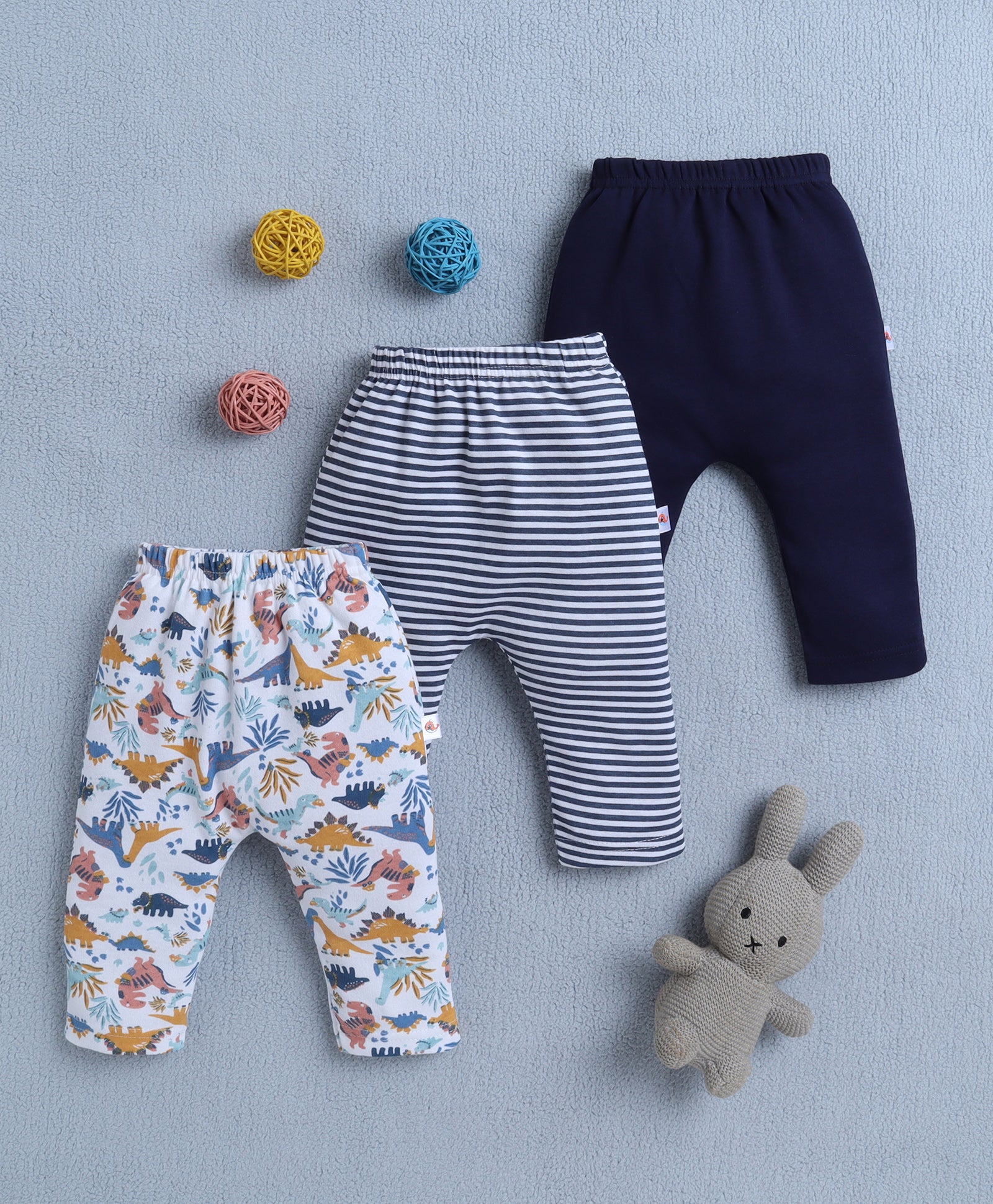 Boys 100% Cotton Animal Diaper Pant - Navy & White