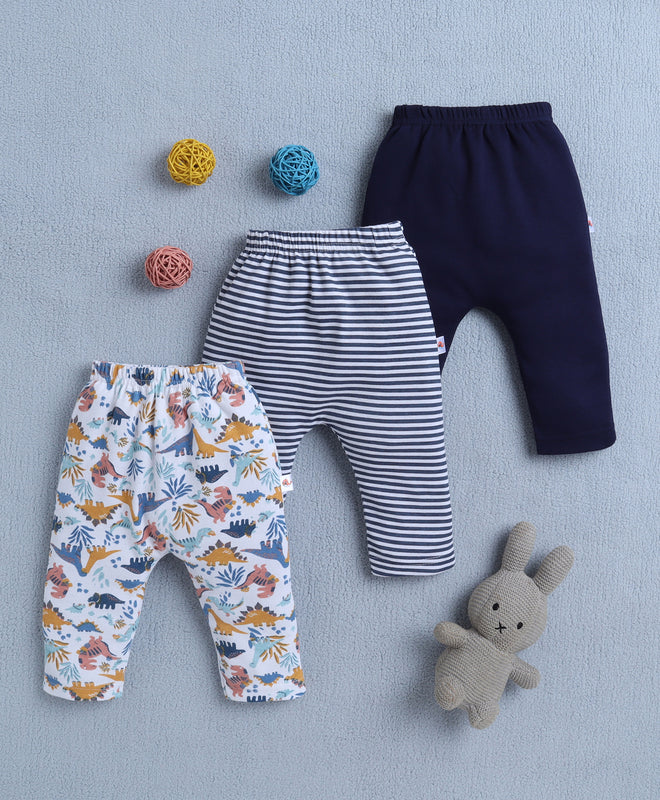 Boys 100% Cotton Animal Diaper Pant - Navy & White