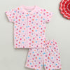BUMZEE Pink Baby Girls Half Sleeves Jabla & Short Set