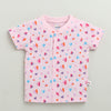 BUMZEE Pink Baby Girls Half Sleeves Jabla & Short Set