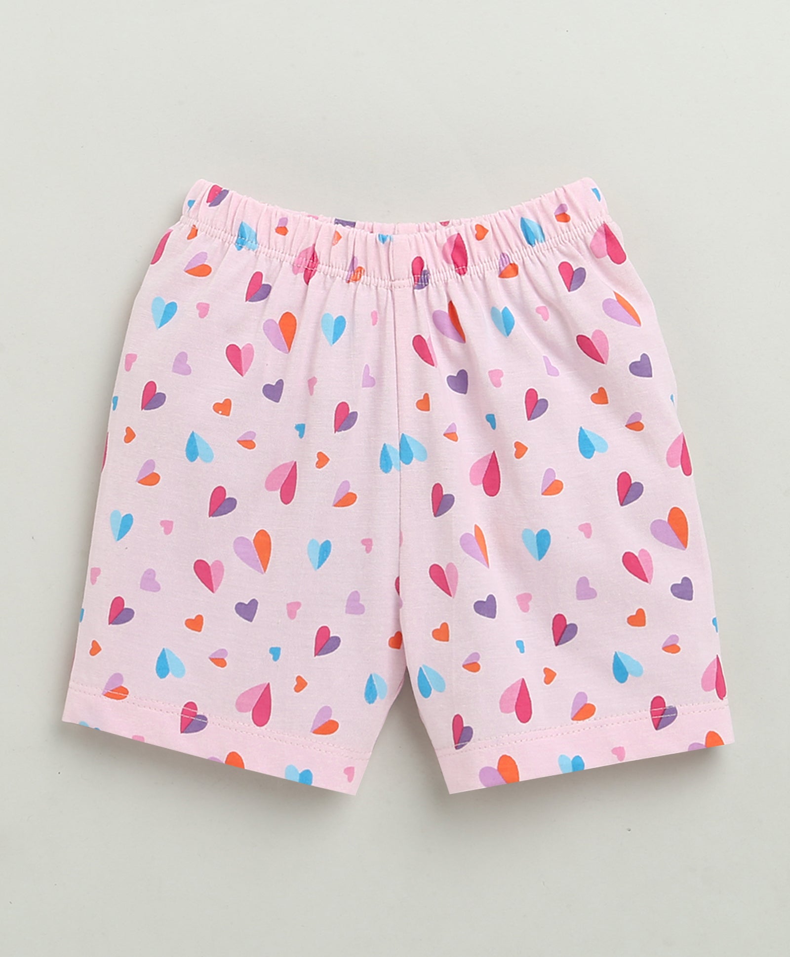 BUMZEE Pink Baby Girls Half Sleeves Jabla & Short Set