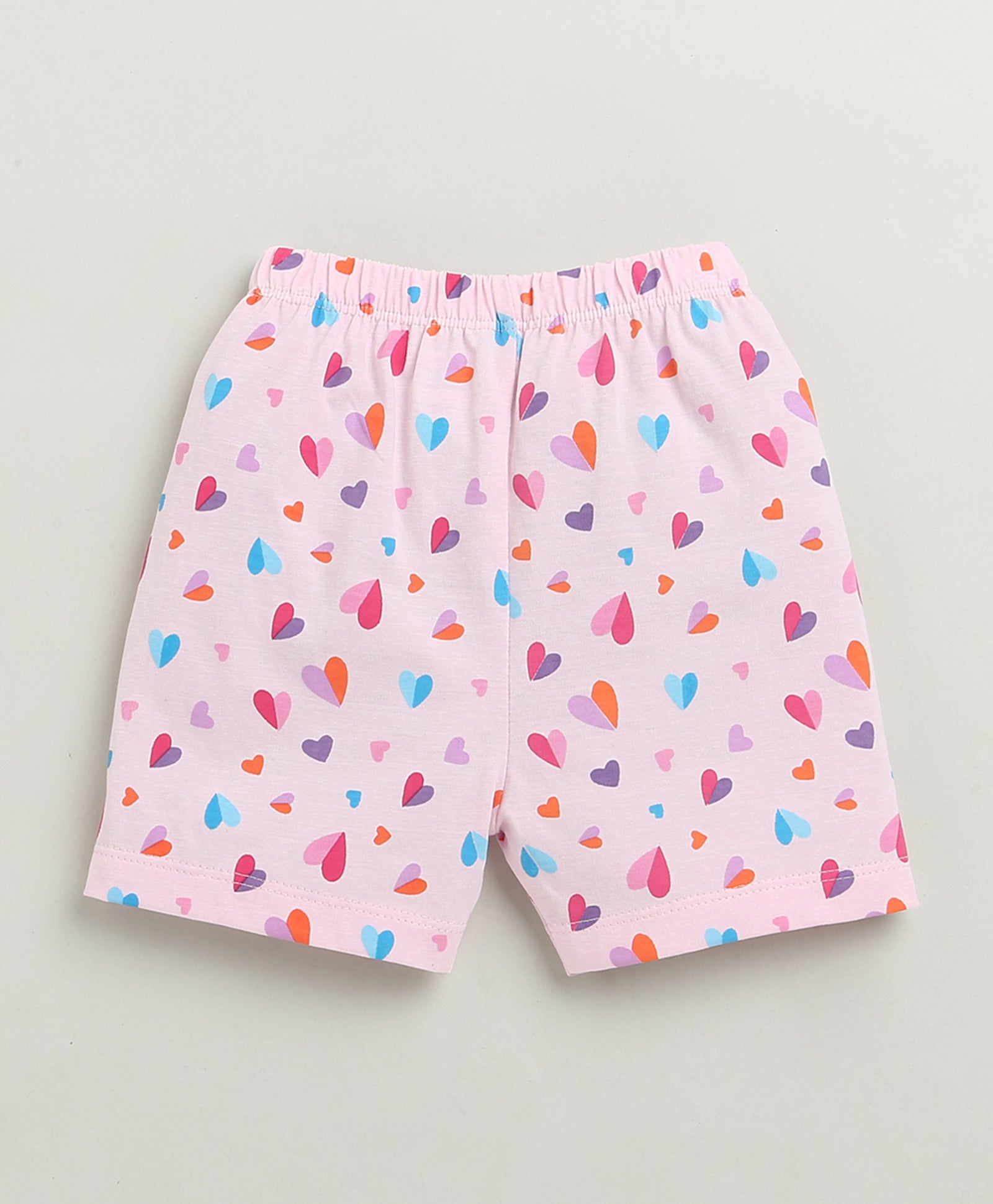 BUMZEE Pink Baby Girls Half Sleeves Jabla & Short Set