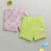BUMZEE Baby Pink & Green Girls Shorts Pack Of 2