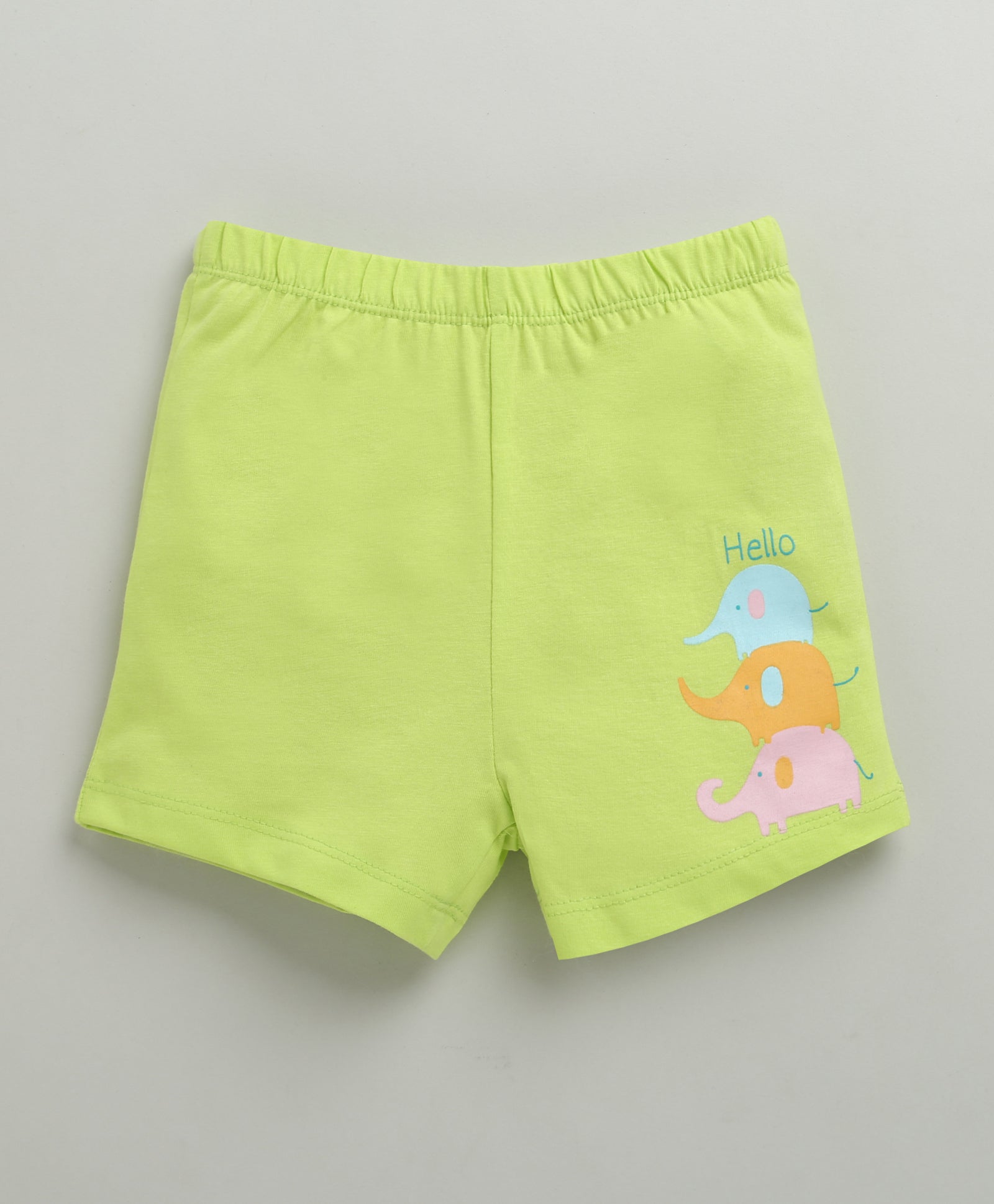BUMZEE Baby Pink & Green Girls Shorts Pack Of 2