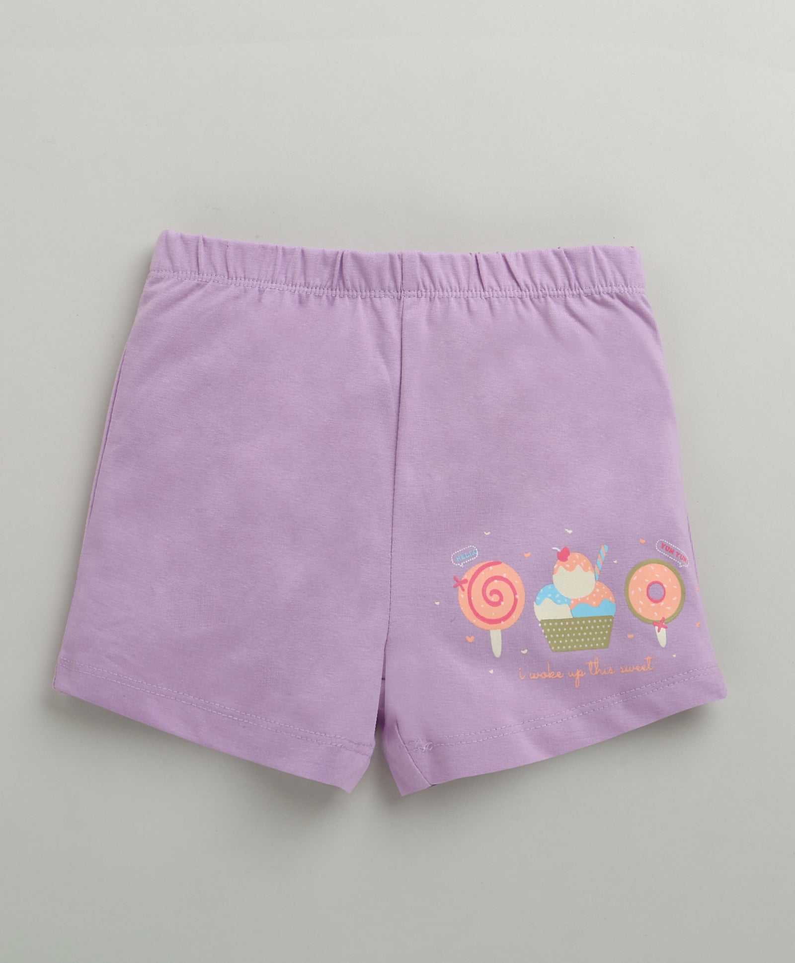 BUMZEE White & Lavender Girls Shorts Pack Of 2