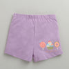 BUMZEE White & Lavender Girls Shorts Pack Of 2