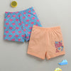 BUMZEE Powder Blue & Peach Girls Shorts Pack Of 2