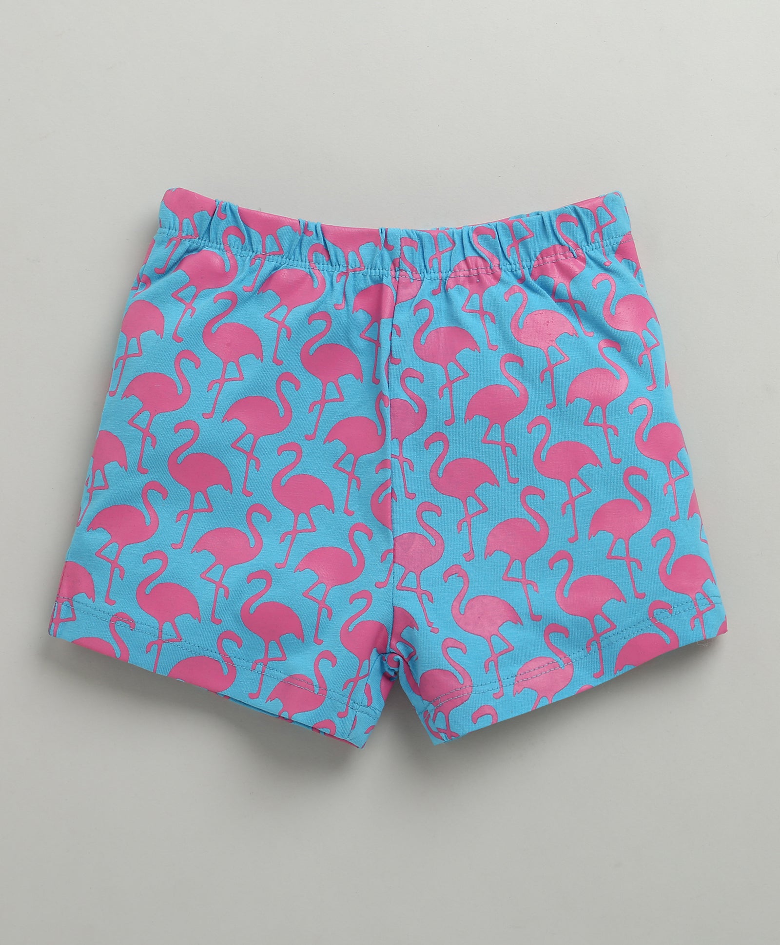 BUMZEE Powder Blue & Peach Girls Shorts Pack Of 2