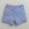 BUMZEE Powder Blue & Peach Girls Shorts Pack Of 2