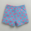 BUMZEE Powder Blue & Peach Girls Shorts Pack Of 2