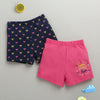 BUMZEE Navy & Pink Girls Shorts Pack Of 2